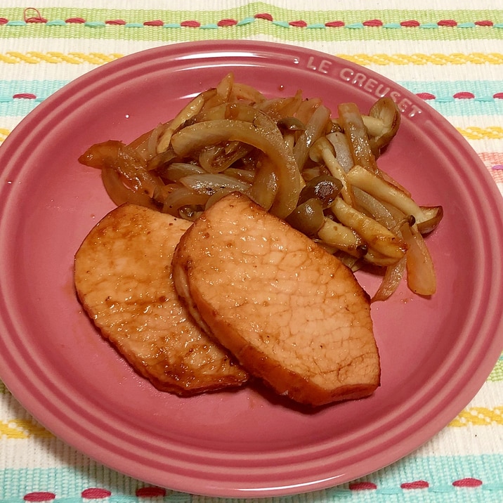 厚切りハムとkinokoのステーキ レシピ 作り方 By ゆず茶55 楽天レシピ